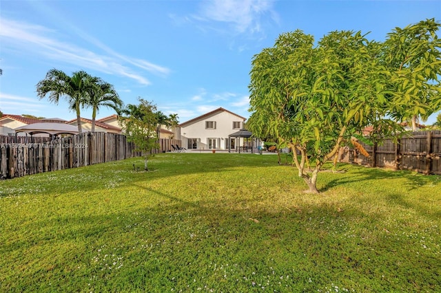 view of yard featuring a gazebo