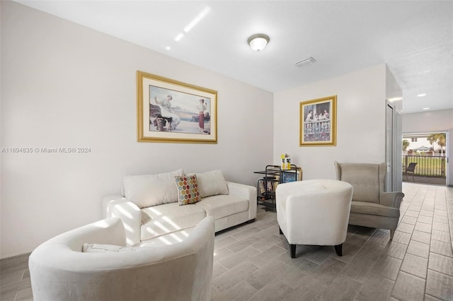 living room featuring light hardwood / wood-style floors