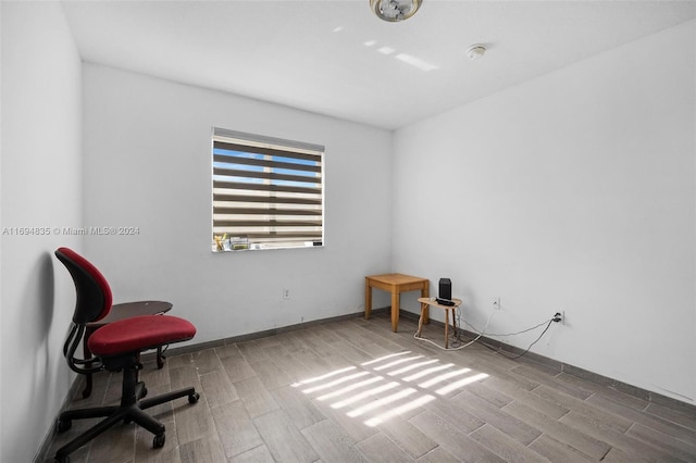 office with hardwood / wood-style floors