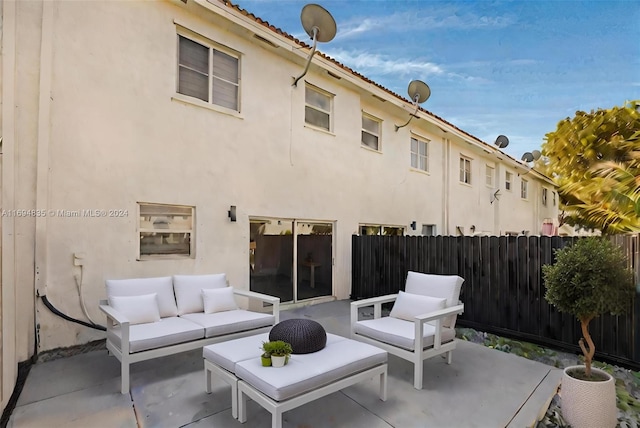 view of patio / terrace featuring an outdoor living space