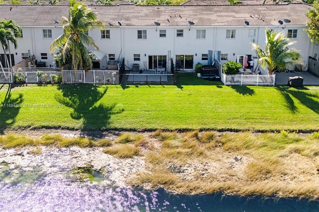 exterior space featuring a water view