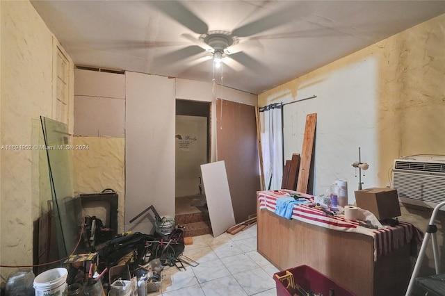 miscellaneous room featuring ceiling fan