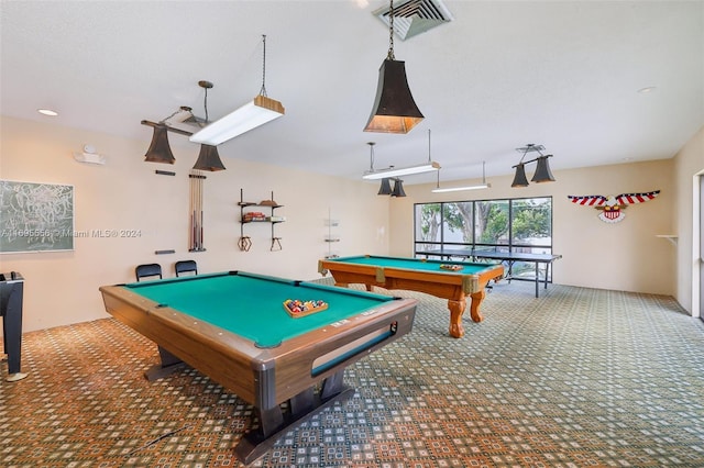 game room featuring pool table