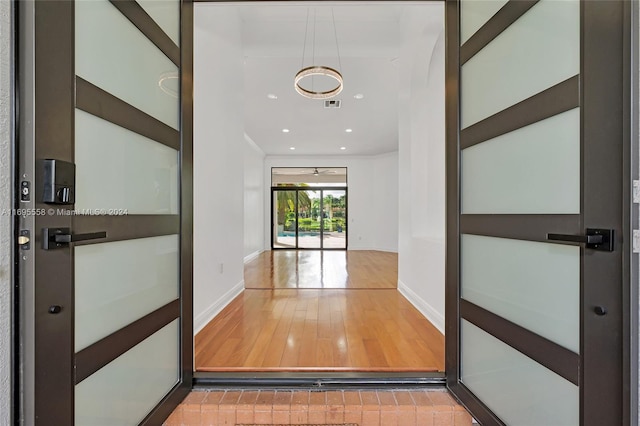 hall featuring hardwood / wood-style floors