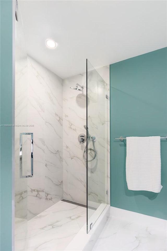 bathroom featuring walk in shower