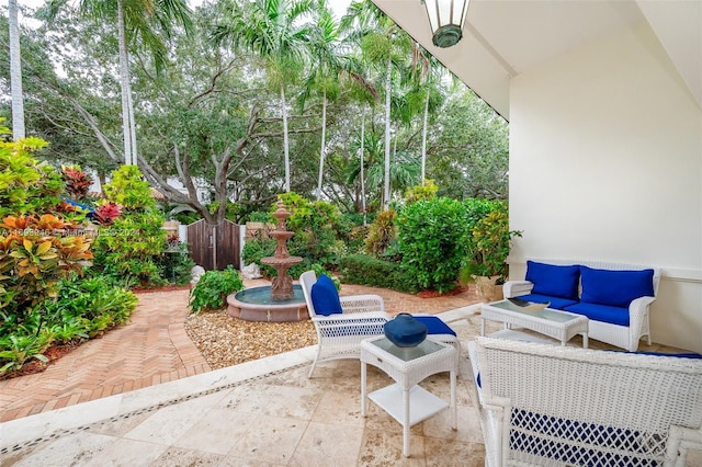 view of patio with an outdoor living space