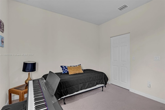 bedroom with carpet floors