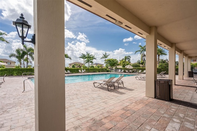 view of pool with a patio