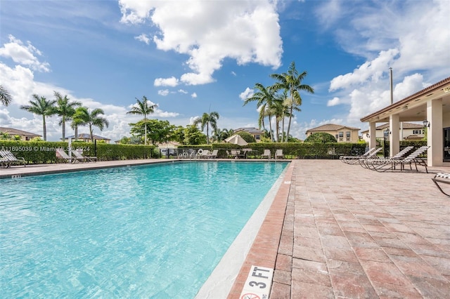 view of pool with a patio