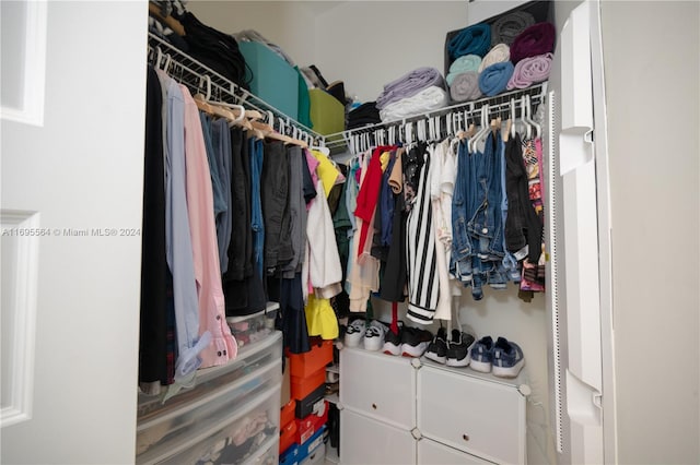 view of walk in closet