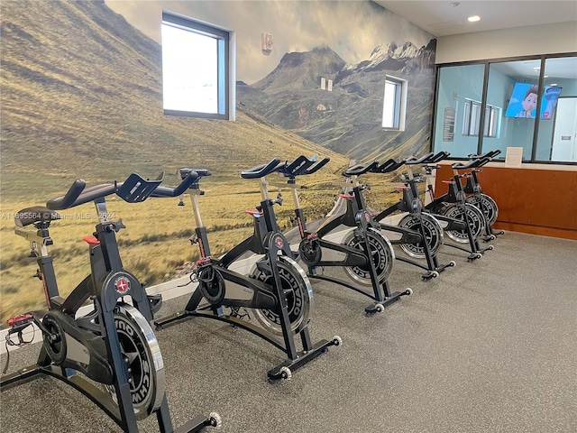 view of exercise area