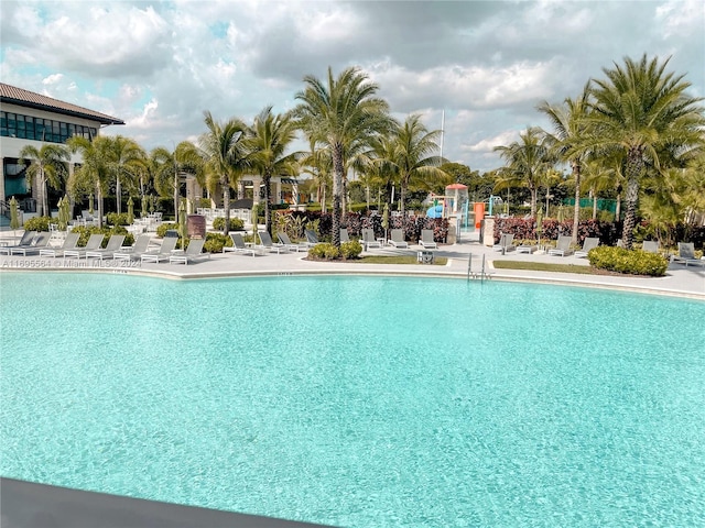 view of pool with a patio