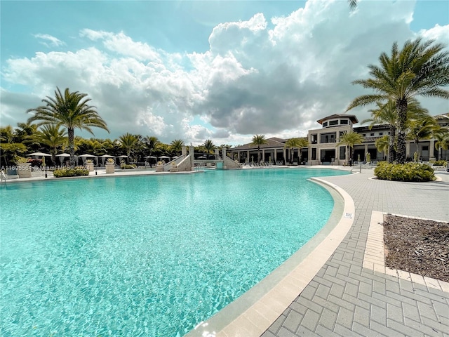 view of pool with a patio area