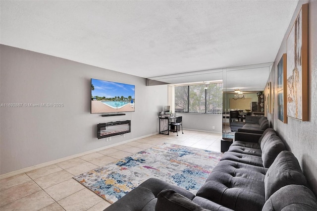 8010 Hampton Blvd Unit 211, North Lauderdale, FL 33068 - living area featuring light tile patterned floors and a textured ceiling