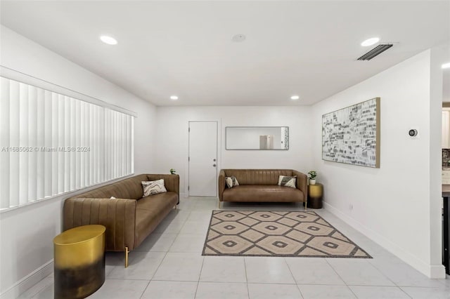 view of tiled living room