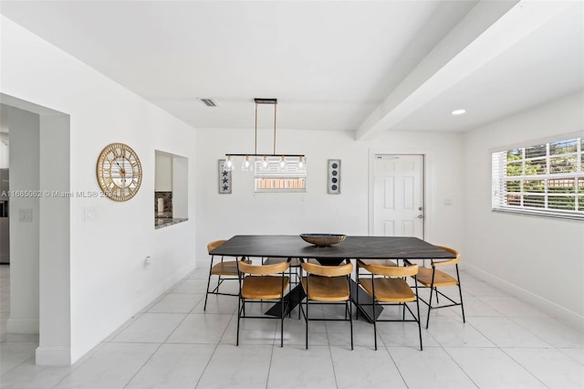 view of dining room