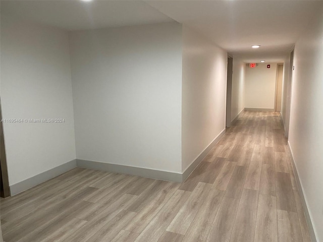 hall featuring light hardwood / wood-style floors