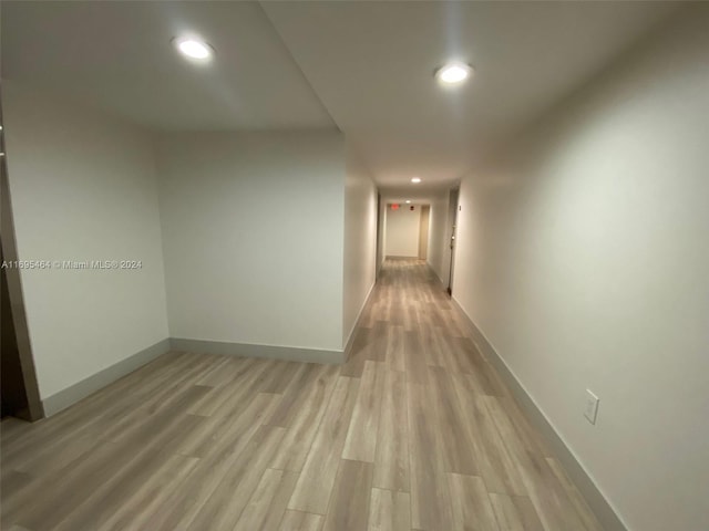 16508 NE 26th Ave Unit 601, North Miami Beach, FL 33160 - hallway with recessed lighting and light wood-style floors