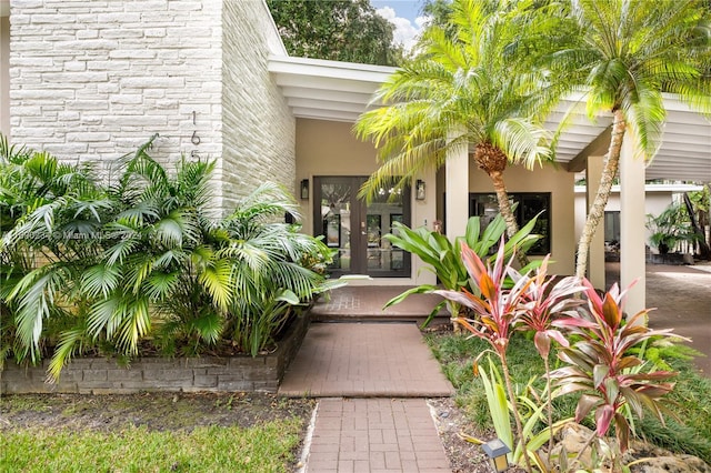 entrance to property with french doors