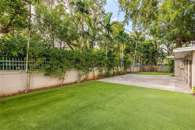 view of yard with a patio area