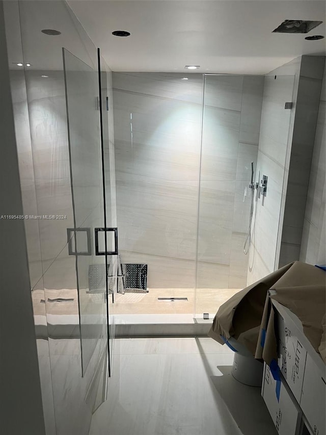 9801 Collins Ave Unit 15P-, Newly Renovated, Bal Harbour, FL 33154 - bathroom with a stall shower and vanity