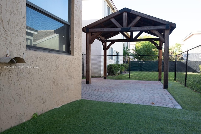 view of patio / terrace with a gazebo