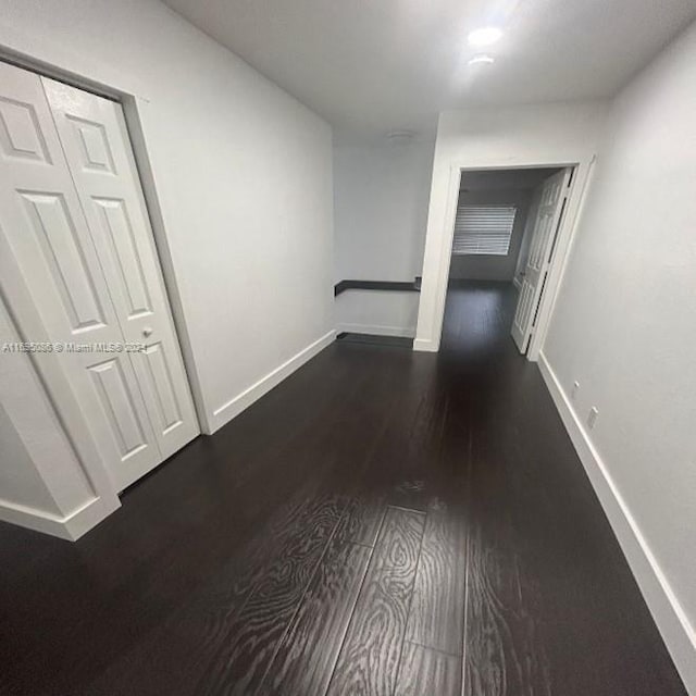 hall featuring dark hardwood / wood-style flooring