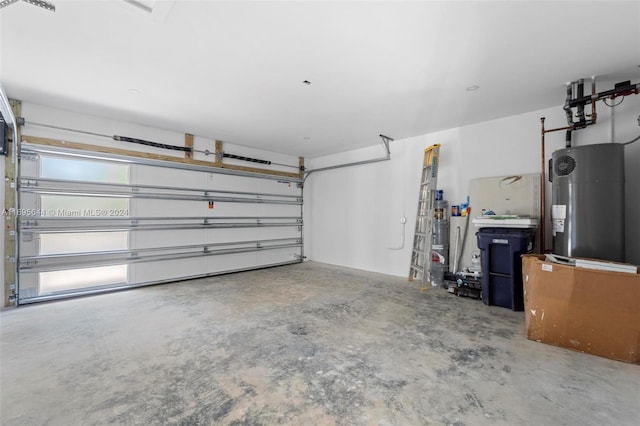 garage featuring electric water heater