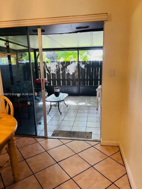 entryway featuring tile patterned flooring