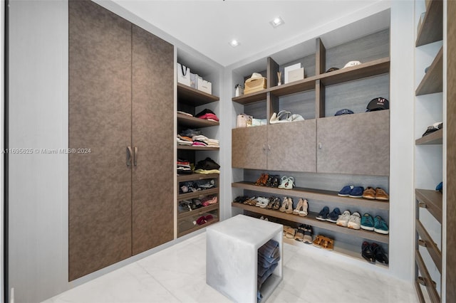 view of walk in closet