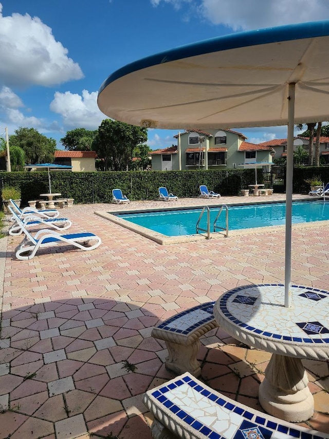 view of pool with a patio area