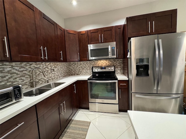 kitchen featuring decorative backsplash, sink, and stainless steel appliances