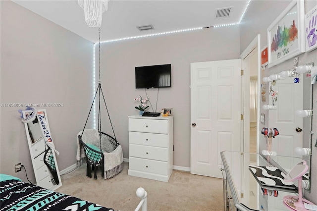 view of carpeted bedroom