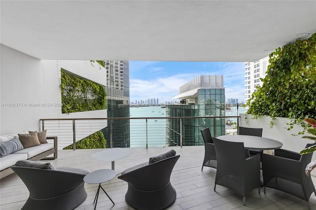 balcony with an outdoor hangout area