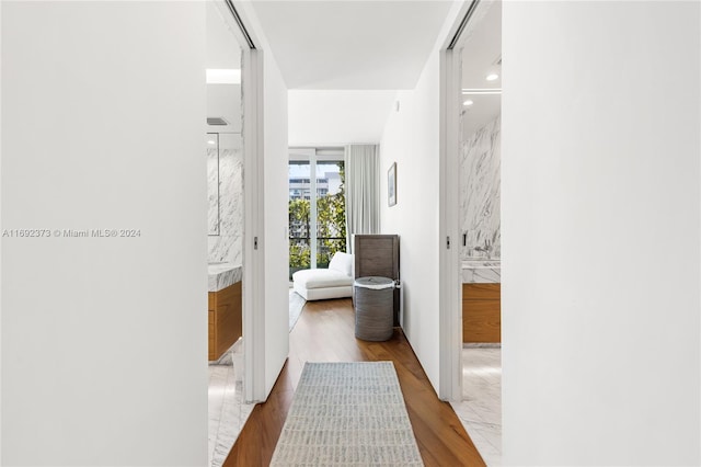 bathroom featuring wood-type flooring