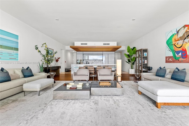 living room featuring hardwood / wood-style floors