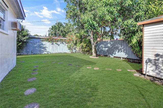 view of yard featuring cooling unit