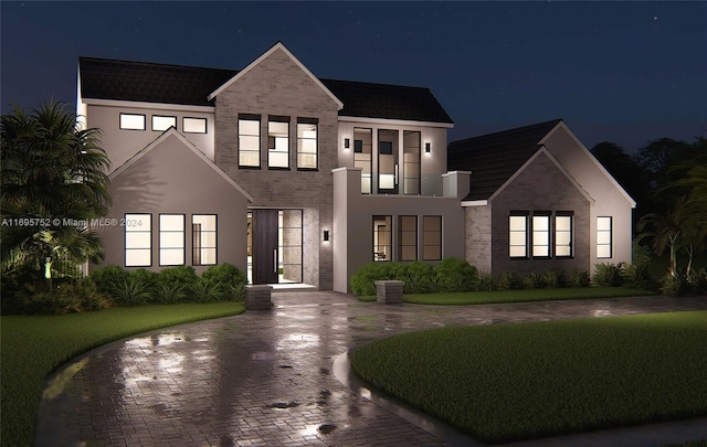 16684 SW 59th Ct, Southwest Ranches, FL 33331 - view of front of home with stucco siding and brick siding