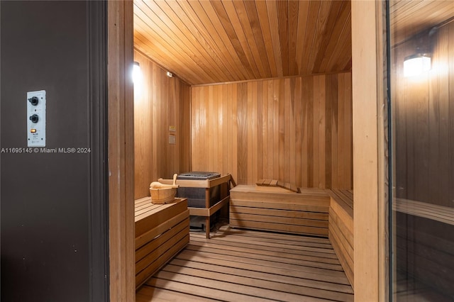 view of sauna / steam room featuring wood-type flooring