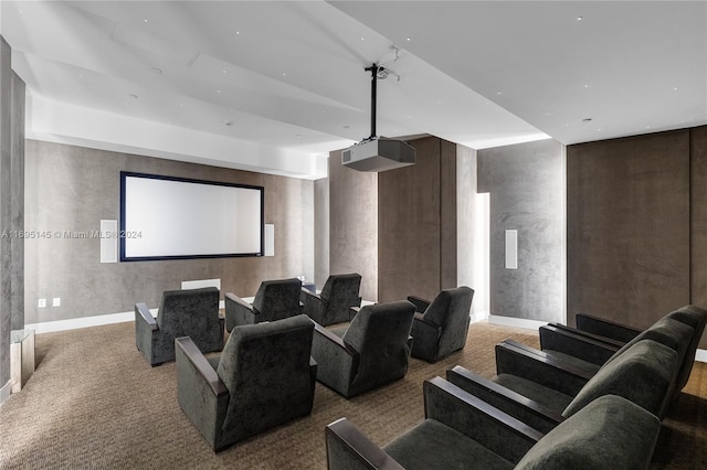 view of carpeted home theater room