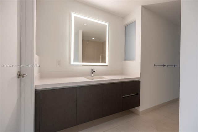 bathroom featuring vanity and tile patterned floors