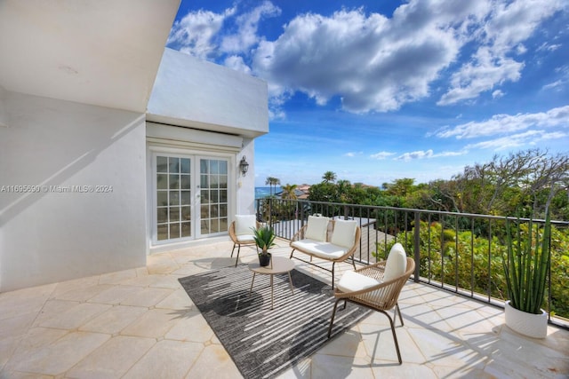 balcony with french doors