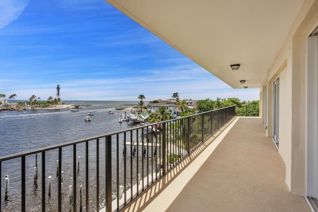 balcony with a water view