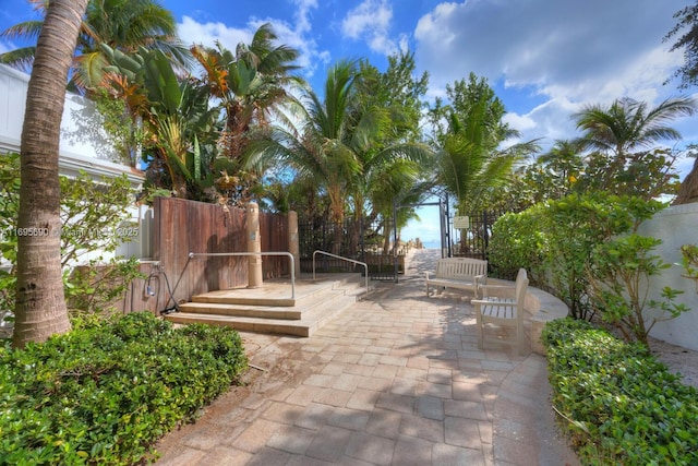 view of patio with fence