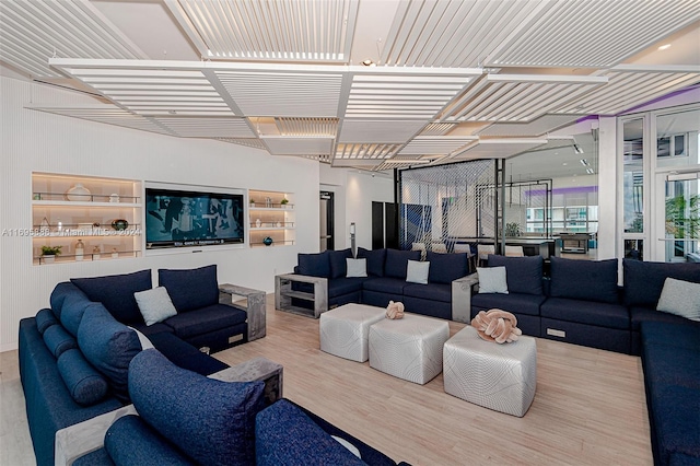 living room featuring light hardwood / wood-style flooring