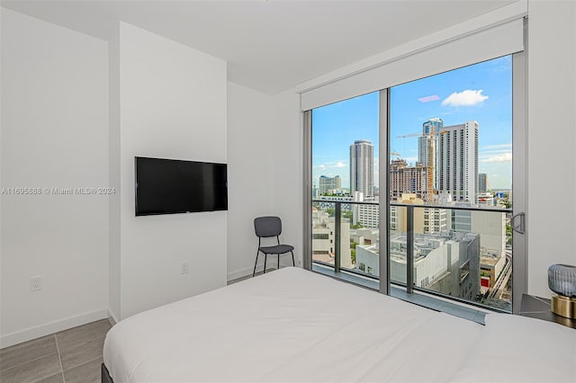 view of tiled bedroom