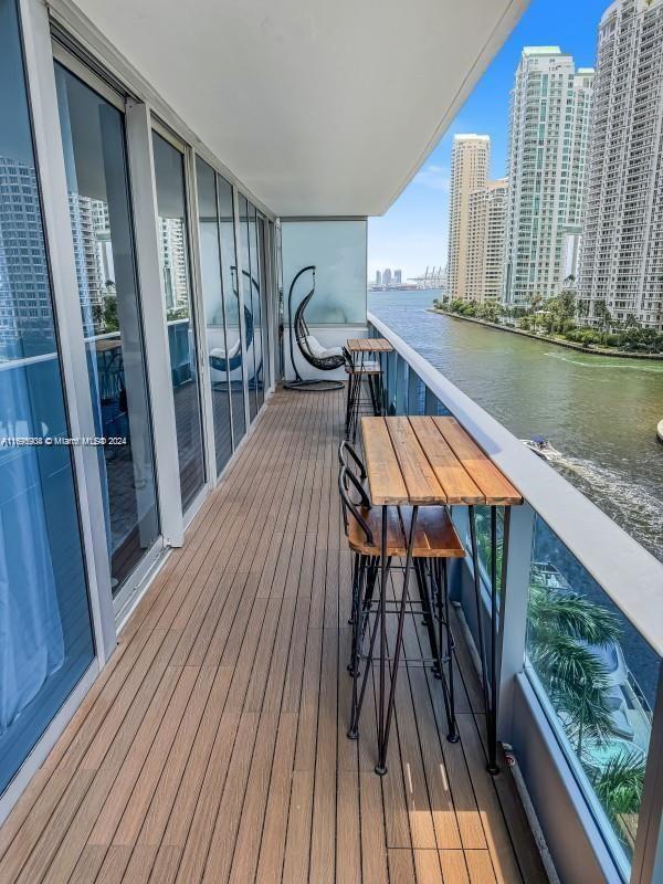 balcony with a water view