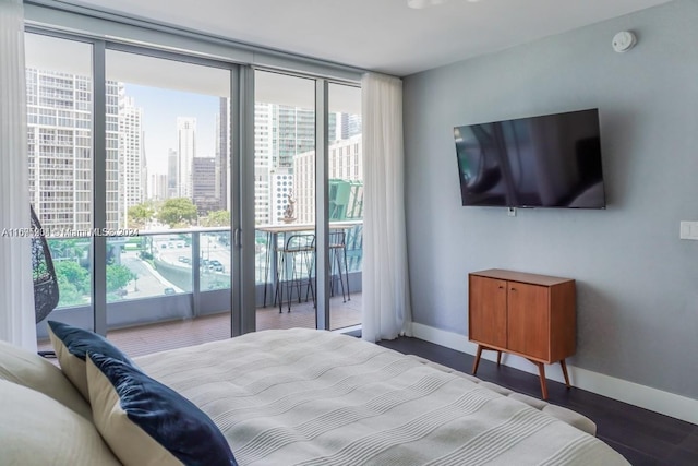 bedroom featuring hardwood / wood-style floors