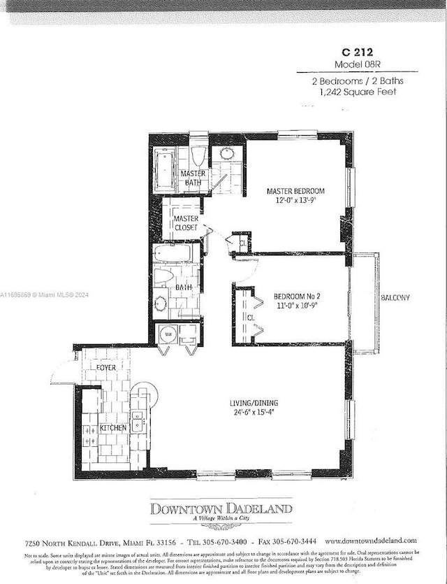 7275 SW 90th St Unit C212, Miami, FL 33156 - property floor plan