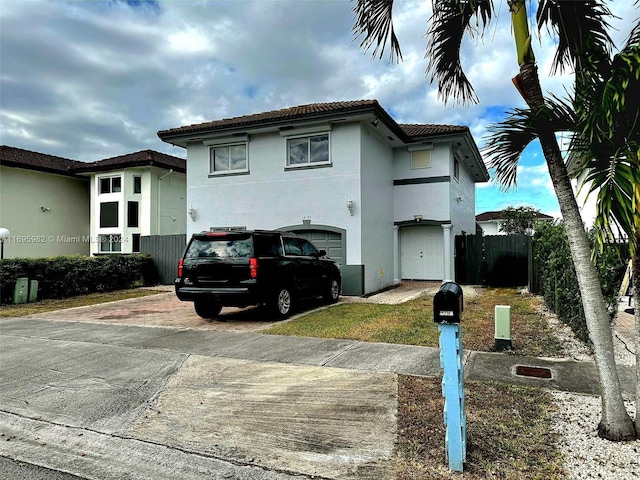 view of front facade with a garage